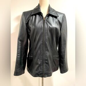Colebrook & Co vintage black leather jacket, size small